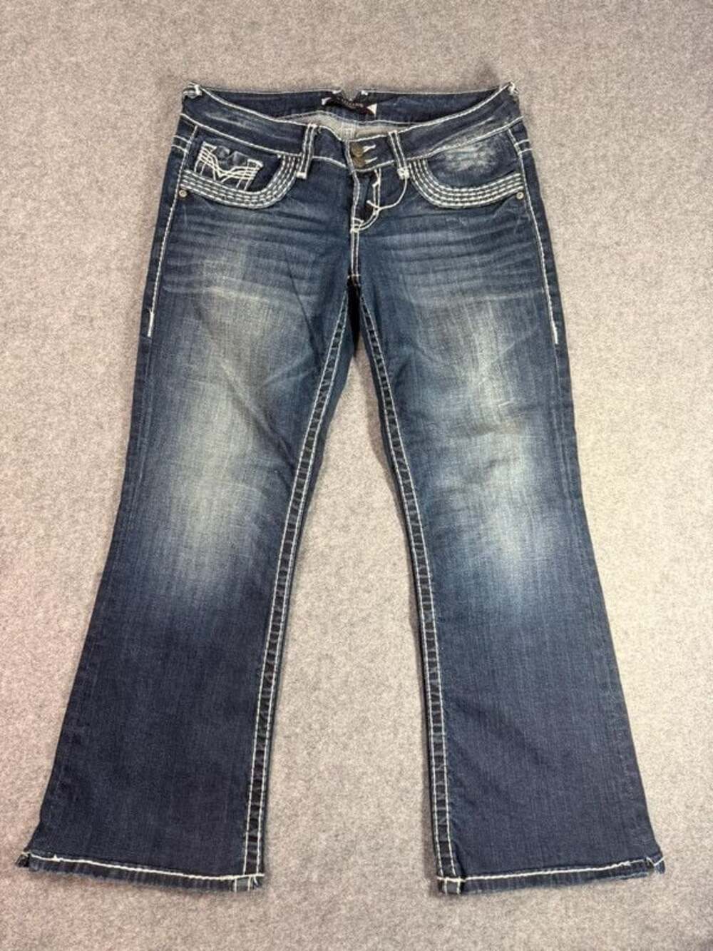 Vigoss Women's The Dublin Thick Stitch Bootcut Jeans Dark Wash Blue jeans Sz 11